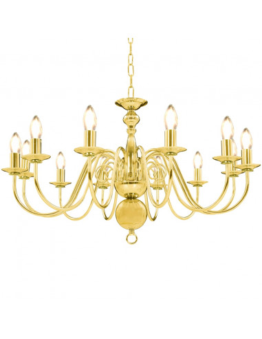 Lampadario Dorato per 12 Lampadine E14