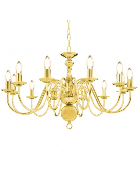 Lampadario Dorato per 12 Lampadine E14