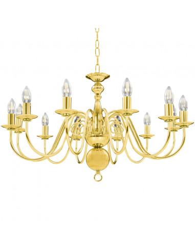 Lampadario Dorato per 12 Lampadine E14