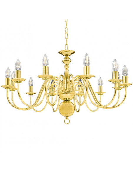 Lampadario Dorato per 12 Lampadine E14