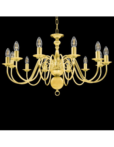 Lampadario Dorato per 12 Lampadine E14