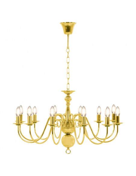 Lampadario Dorato per 12 Lampadine E14