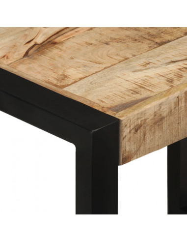 Tavolini Impilabili 3 pz in Legno Massello di Mango