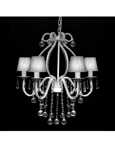 Lampadario con 2300 Cristalli Bianchi 2