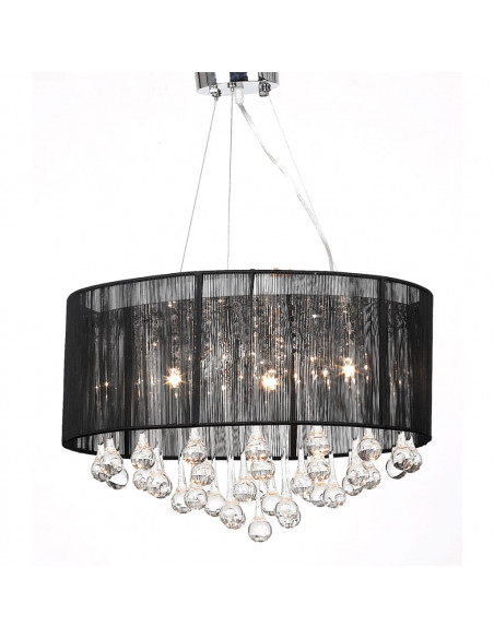 Lampadario con 85 Cristalli Nero