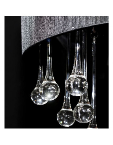 Lampadario con 85 Cristalli Nero