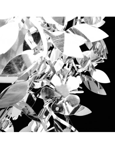 Lampadario da Soffitto Foglie e Paillette 21,5 x 30 cm Argento