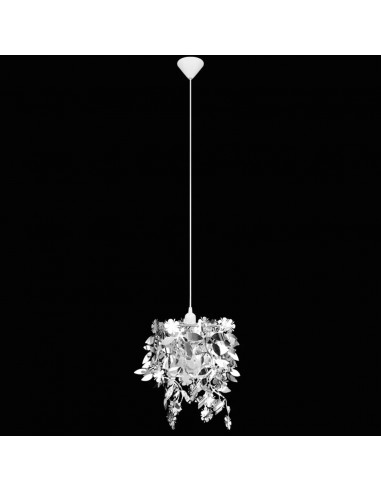 Lampadario da Soffitto Foglie e Paillette 21,5 x 30 cm Argento