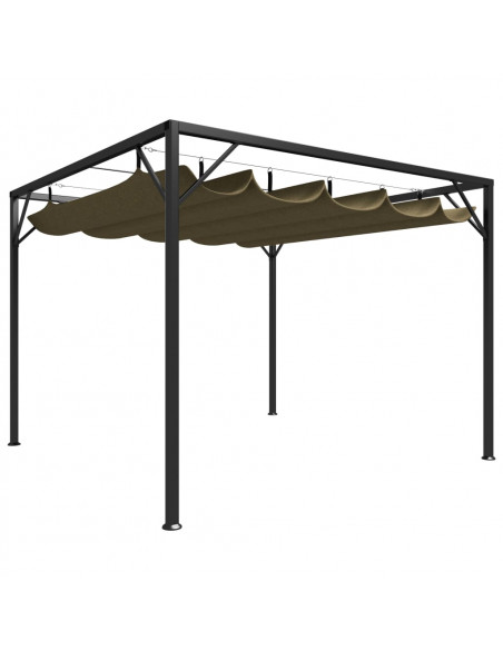 Gazebo da Giardino con Tetto Retrattile 3x3 m Talpa 180 g/m²