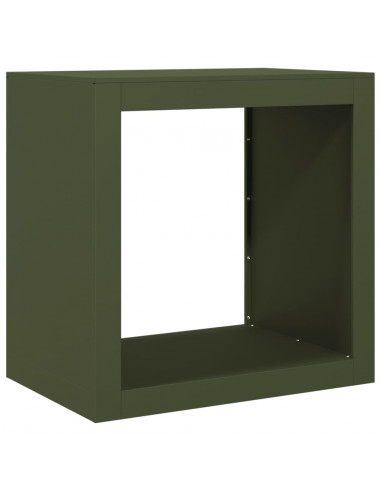 Rastrelliera per Legna da Ardere Verde 60x40x60 cm in Acciaio