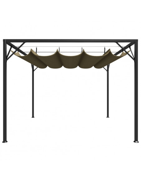 Gazebo da Giardino con Tetto Retrattile 3x3 m Talpa 180 g/m²