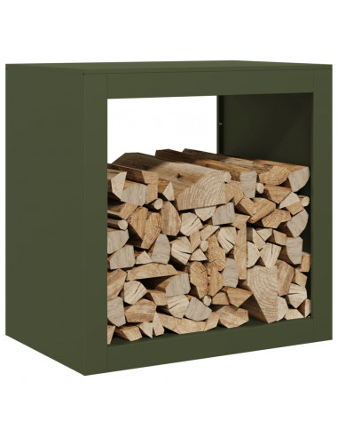 Rastrelliera per Legna da Ardere Verde 60x40x60 cm in Acciaio