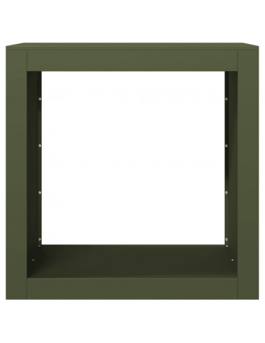 Rastrelliera per Legna da Ardere Verde 60x40x60 cm in Acciaio