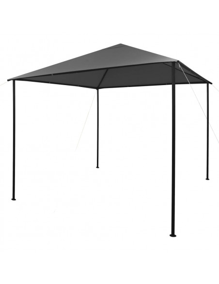 Gazebo 3x3 m Antracite in Tessuto e Acciaio 180 g/m²