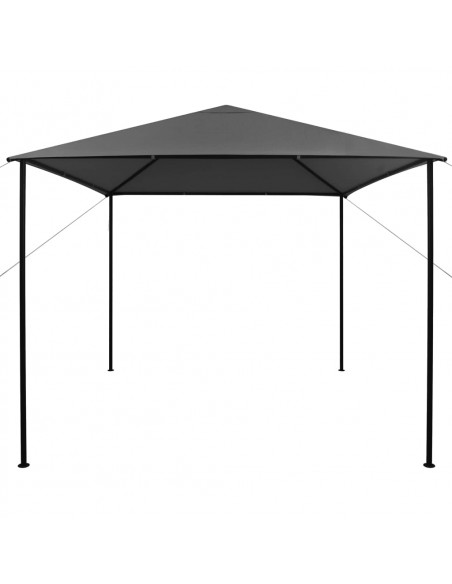 Gazebo 3x3 m Antracite in Tessuto e Acciaio 180 g/m²