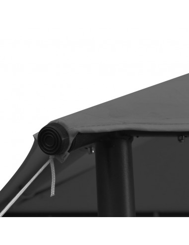 Gazebo 3x3 m Antracite in Tessuto e Acciaio 180 g/m²