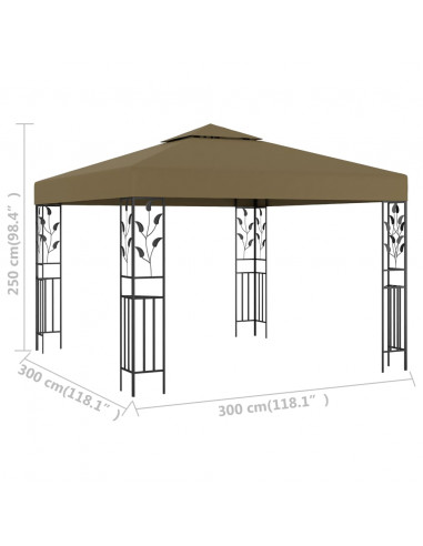 Gazebo 3x3 m Grigio Talpa 180 g/m²