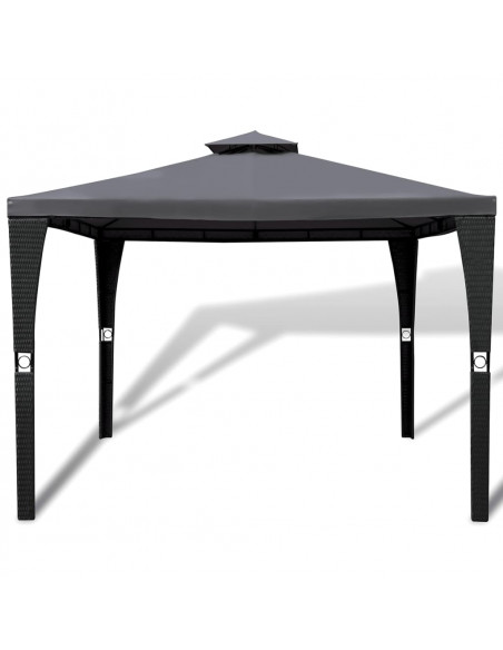 Gazebo con Tetto 3x3 m Grigio Scuro
