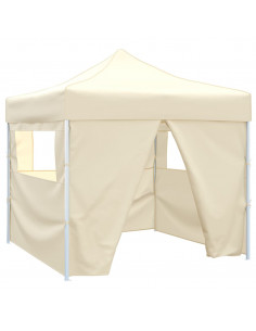 Tenda Pieghevole Crema 3 x 3 m con 4 Pareti 2