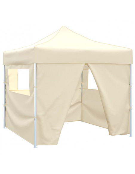 Tenda Pieghevole Crema 3 x 3 m con 4 Pareti