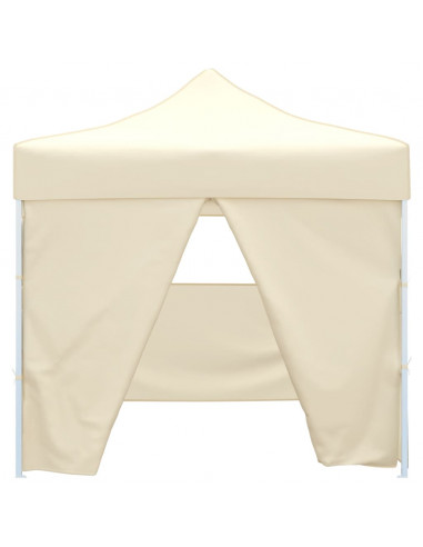 Tenda Pieghevole Crema 3 x 3 m con 4 Pareti