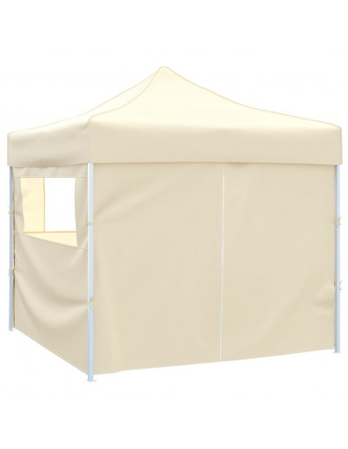 Tenda Pieghevole Crema 3 x 3 m con 4 Pareti