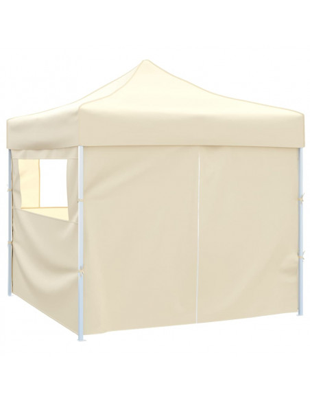 Tenda Pieghevole Crema 3 x 3 m con 4 Pareti