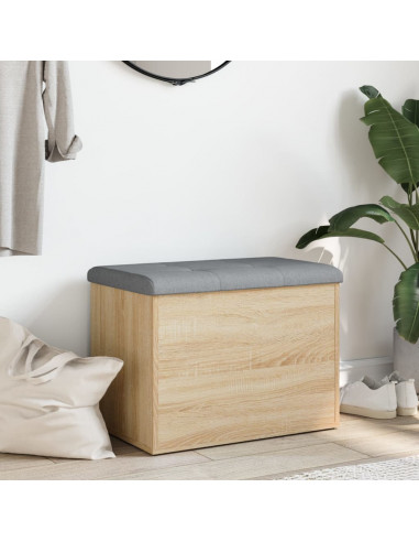 Panca Portaoggetti Rovere Sonoma 62x42x45 cm Legno Multistrato