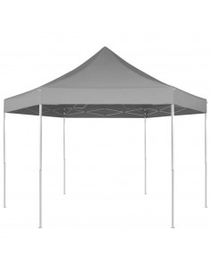 Gazebo Pieghevole Esagonale Pop-Up Grigio 3,6x3,1 m 2