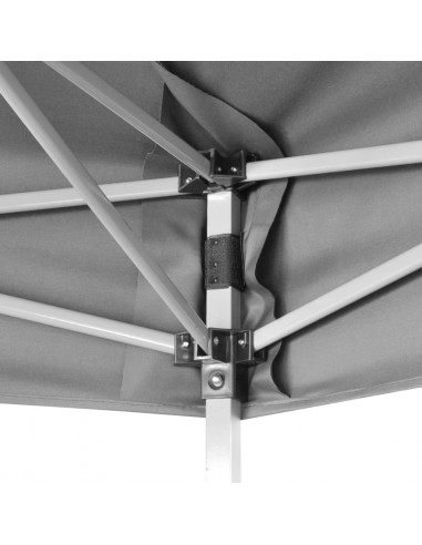 Gazebo Pieghevole Esagonale Pop-Up Grigio 3,6x3,1 m