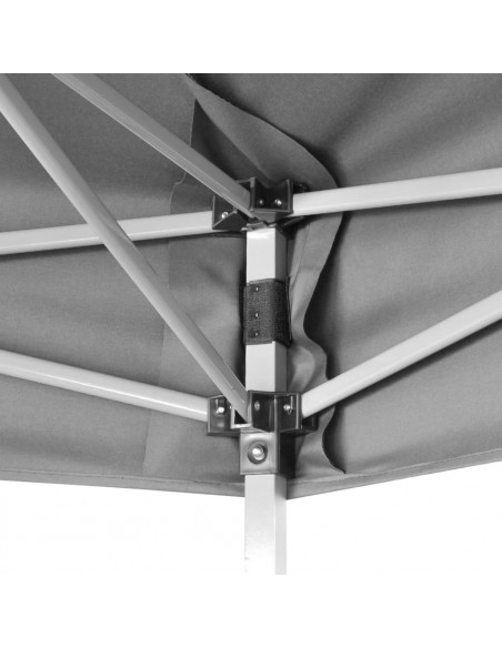 Gazebo Pieghevole Esagonale Pop-Up Grigio 3,6x3,1 m