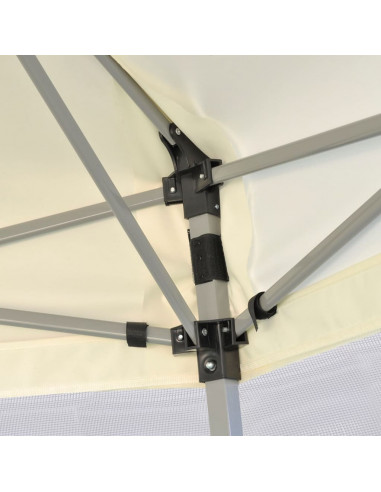 Gazebo Esagonale Pop-Up con 6 Pareti Bianco Crema 3,6x3,1 m