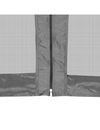 Gazebo Esagonale Pop-Up con 6 Pareti Grigio 3,6x3,1 m