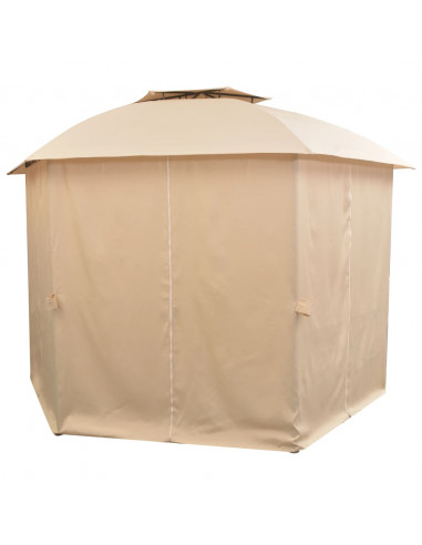 Gazebo Padiglione da Giardino con Tende Esagonale 360x265 cm