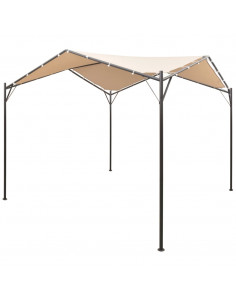 Gazebo Padiglione Tenda Tettoia 4x4 m in Acciaio Beige 2
