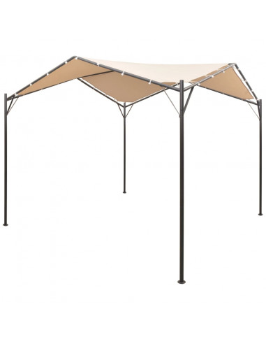Gazebo Padiglione Tenda Tettoia 4x4 m in Acciaio Beige