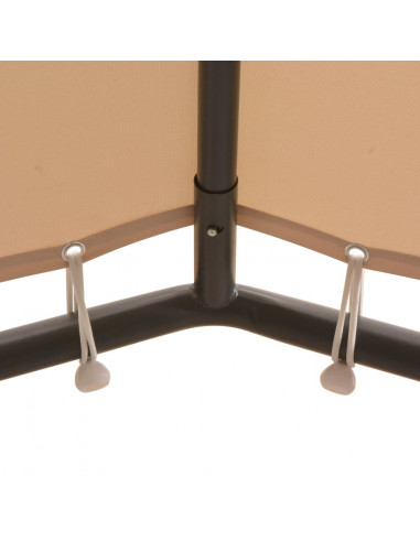 Gazebo Padiglione Tenda Tettoia 3x3 m Acciaio Beige