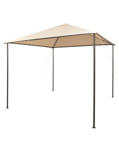 Gazebo Padiglione Tenda Tettoia 3x3 m Acciaio Beige