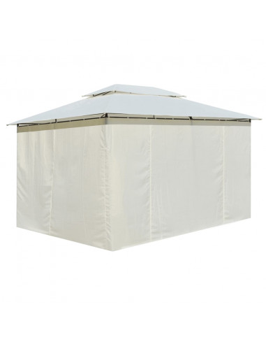 Gazebo da Giardino con Tende 4x3 m Bianco