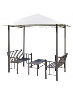 Padiglione da Giardino con Tavolo e Panche 2,5x1,5x2,4 m 2