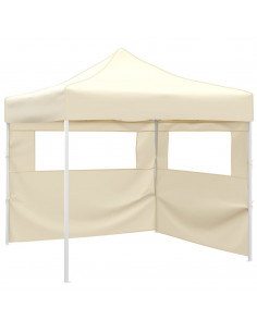 Tenda Pieghevole con 2 Pareti 3x3 m Crema 2