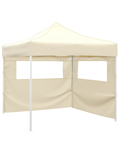 Tenda Pieghevole con 2 Pareti 3x3 m Crema