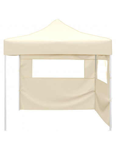 Tenda Pieghevole con 2 Pareti 3x3 m Crema