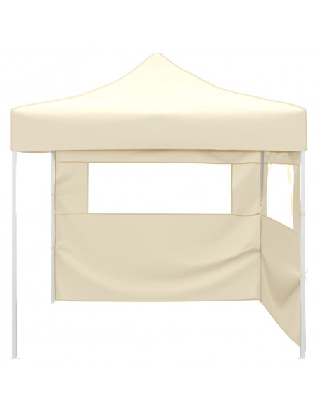Tenda Pieghevole con 2 Pareti 3x3 m Crema