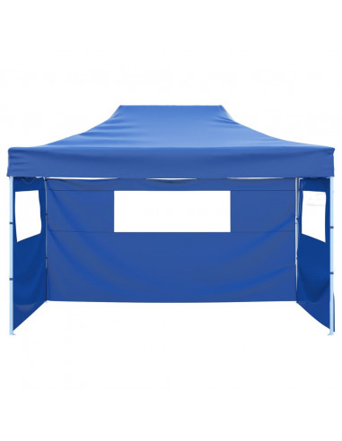 Tenda Pieghevole con 3 Pareti 3x4,5 m Blu