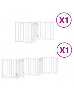 Cancello Cani Porta Pieghevole Bianco 9 Pannelli 450 cm Pioppo 2