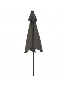 Ombrellone Giardino LED Palo Acciaio Antracite 225x225x212 cm 2