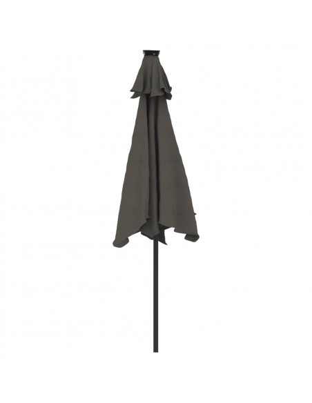 Ombrellone Giardino LED Palo Acciaio Antracite 225x225x212 cm