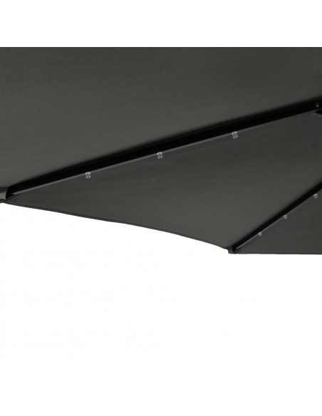 Ombrellone Giardino LED Palo Acciaio Antracite 225x225x212 cm