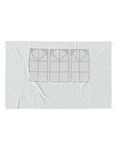 Parete per Tendostruttura in PE  2pz con Finestra Bianco